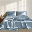 Olliix Madison Park Essentials Satin Twin Sheet Set Polyester in Blue