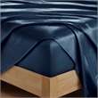 Olliix Madison Park Essentials Satin Twin Sheet Set Polyester in Midnight Blue