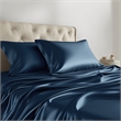 Olliix Madison Park Essentials Satin Twin Sheet Set Polyester in Midnight Blue