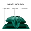 Olliix Madison Park Essentials Satin Twin Sheet Set Polyester in Emerald