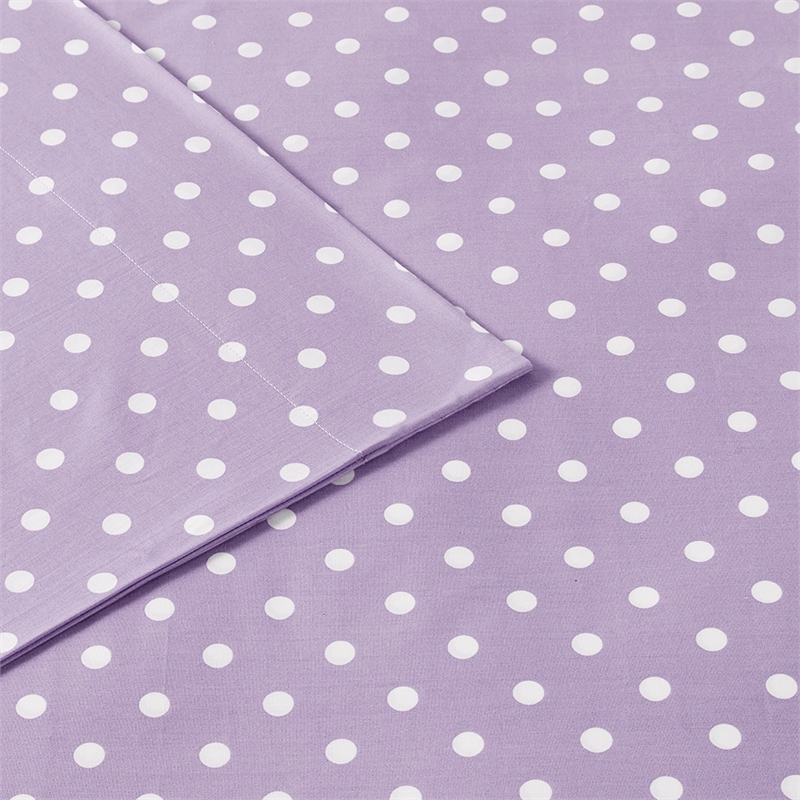 Olliix Mi Zone Polka Dot Full Sheet Set Cotton in Purple