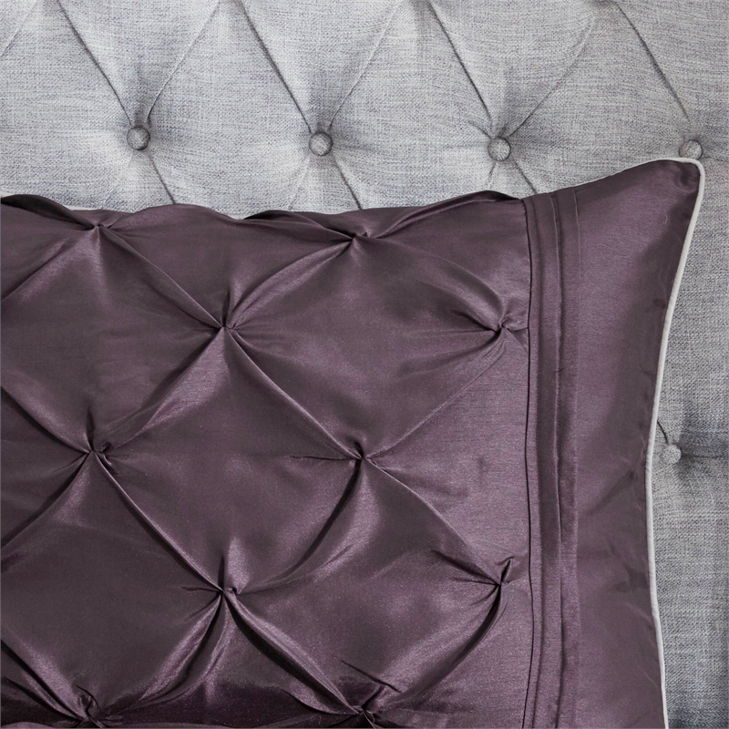Olliix Madison Park Laurel King Comforter Set Polyester in Plum