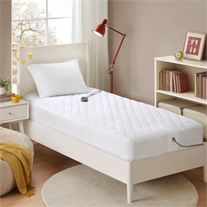 Olliix Beautyrest Cotton Full Mattress Pad Cotton in White