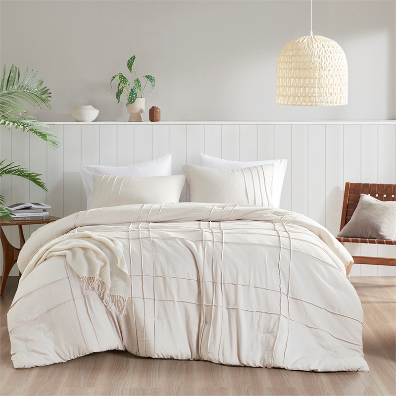 Olliix Comfort Spaces Twin/Twin XL Microfiber Comforter Set in  Neutral