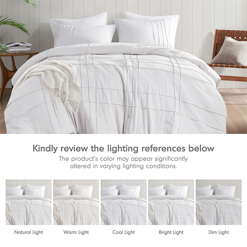 Olliix Comfort Spaces Twin/Twin XL Microfiber Comforter Set in  White