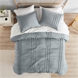 Olliix Comfort Spaces Twin/Twin XL Microfiber Comforter Set in  Blue/Grey