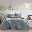 Olliix Comfort Spaces Twin/Twin XL Microfiber Comforter Set in  Blue/Grey