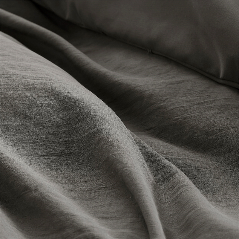 Olliix Comfort Spaces Queen Microfiber Comforter Set in  Grey