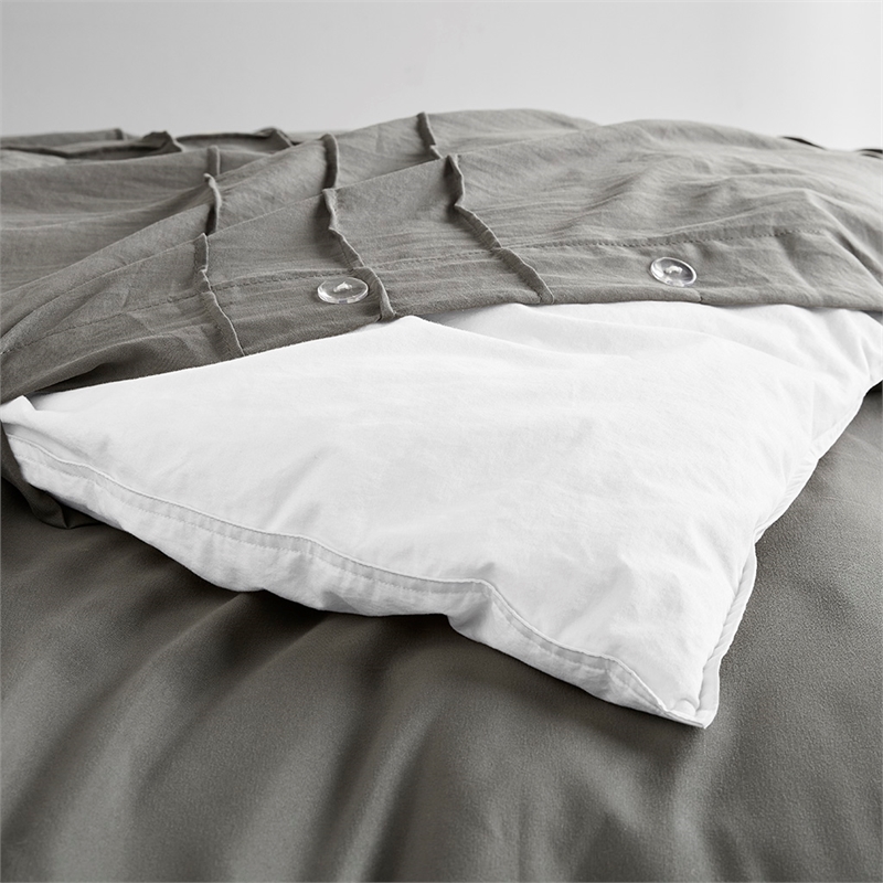 Olliix Comfort Spaces Queen Microfiber Comforter Set in  Grey