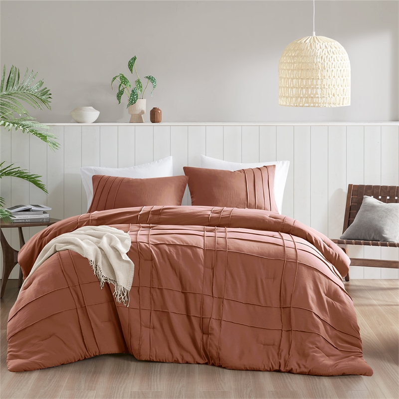 Olliix Comfort Spaces Twin/Twin XL Microfiber Comforter Set in  Clay