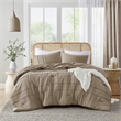 Olliix Comfort Spaces Queen Microfiber Comforter Set in  Khaki