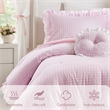 Olliix Intelligent Design Twin/Twin XL Microfiber Comforter Set in  Pink
