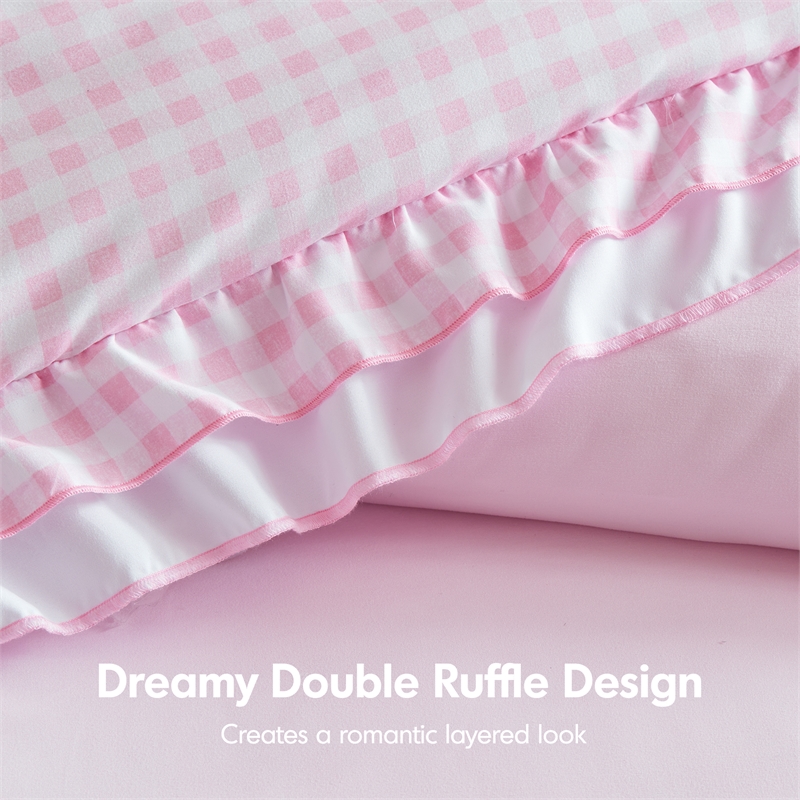 Olliix Intelligent Design Full/Queen Microfiber Comforter Set in  Pink