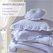 Olliix Intelligent Design Full/Queen Microfiber Comforter Set in  Blue