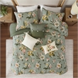 Olliix Madison Park King Cotton Comforter Set in  Green
