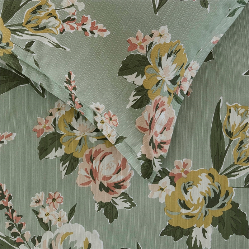 Olliix Madison Park Queen Cotton Comforter Set in  Green