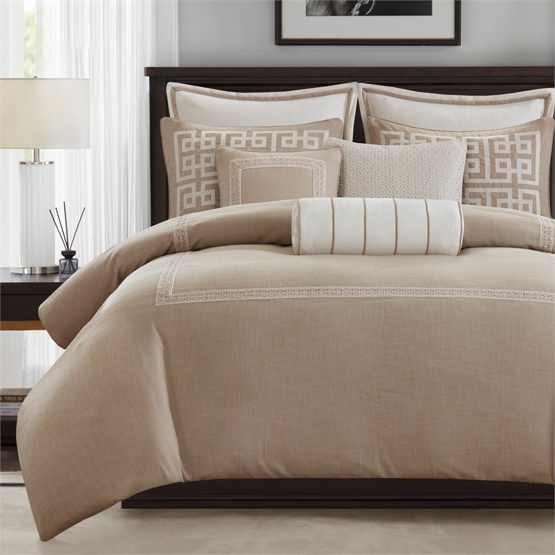 Olliix Madison Park Signature Queen Polyester Comforter Set in  Taupe