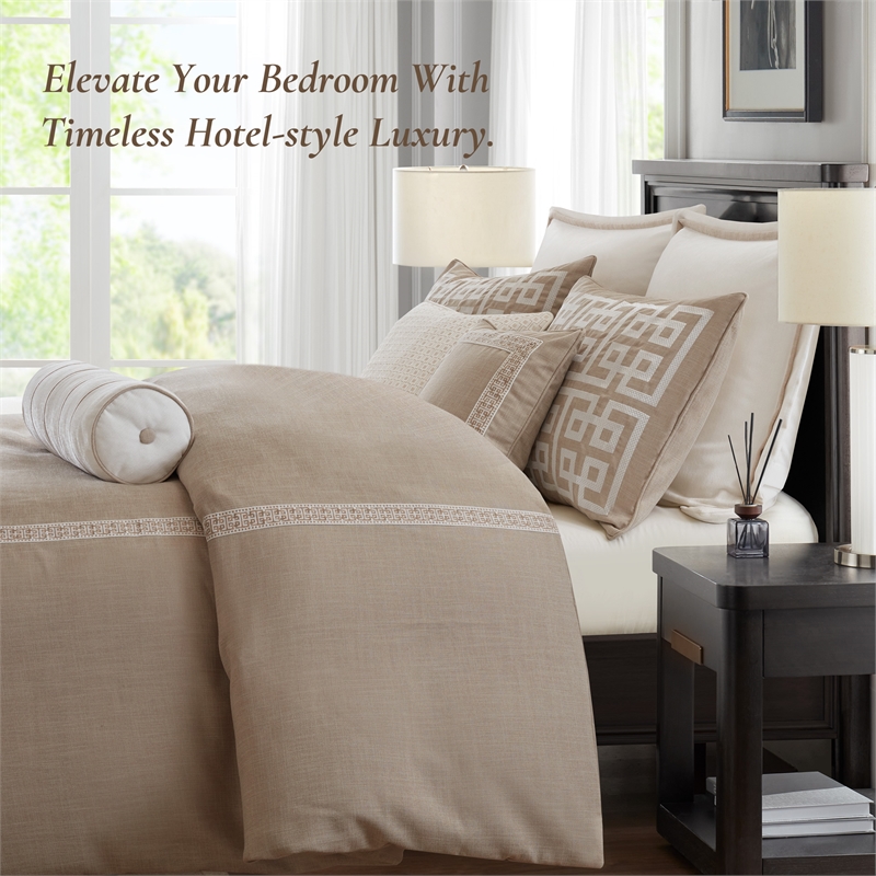 Olliix Madison Park Signature King Polyester Comforter Set in  Taupe