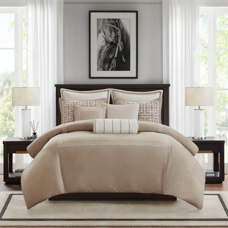 Olliix Madison Park Signature King Polyester Comforter Set in  Taupe