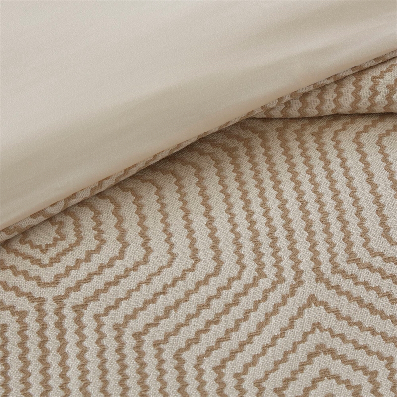 Olliix Madison Park Signature King Polyester Comforter Set in  Tan/Ivory