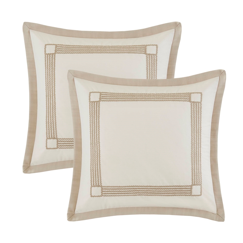Olliix Madison Park Signature King Polyester Comforter Set in  Tan/Ivory