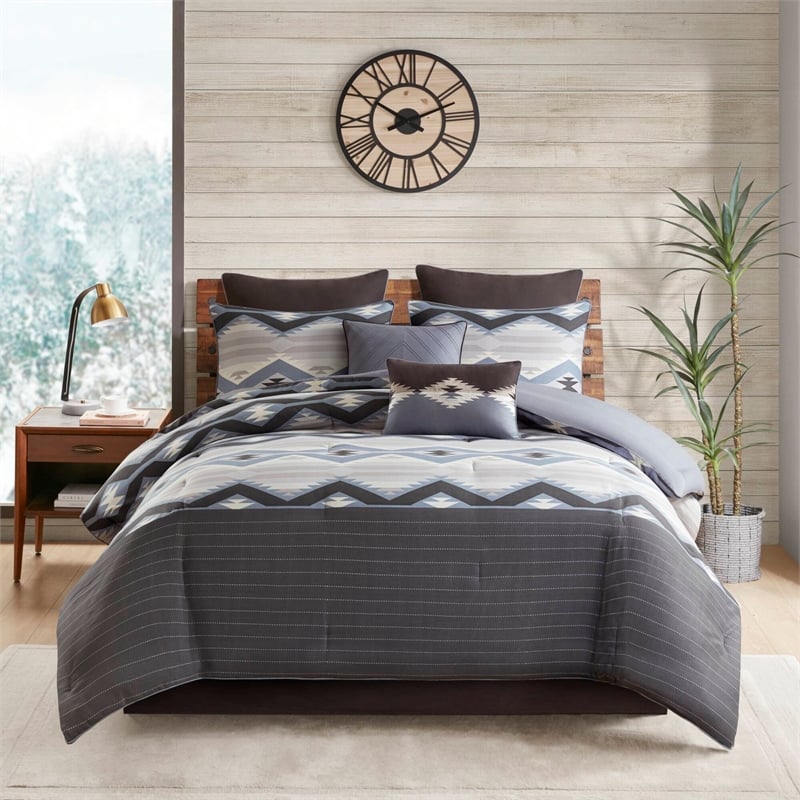 Olliix Woolrich King Polyester Comforter Set in  Blue