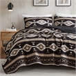 Olliix Woolrich Full/Queen Microfiber Quilt Set in  Black