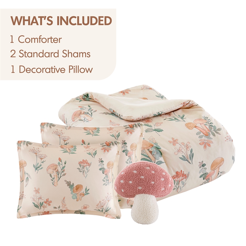 Olliix Intelligent Design Full/Queen Microfiber Comforter Set in  Blush
