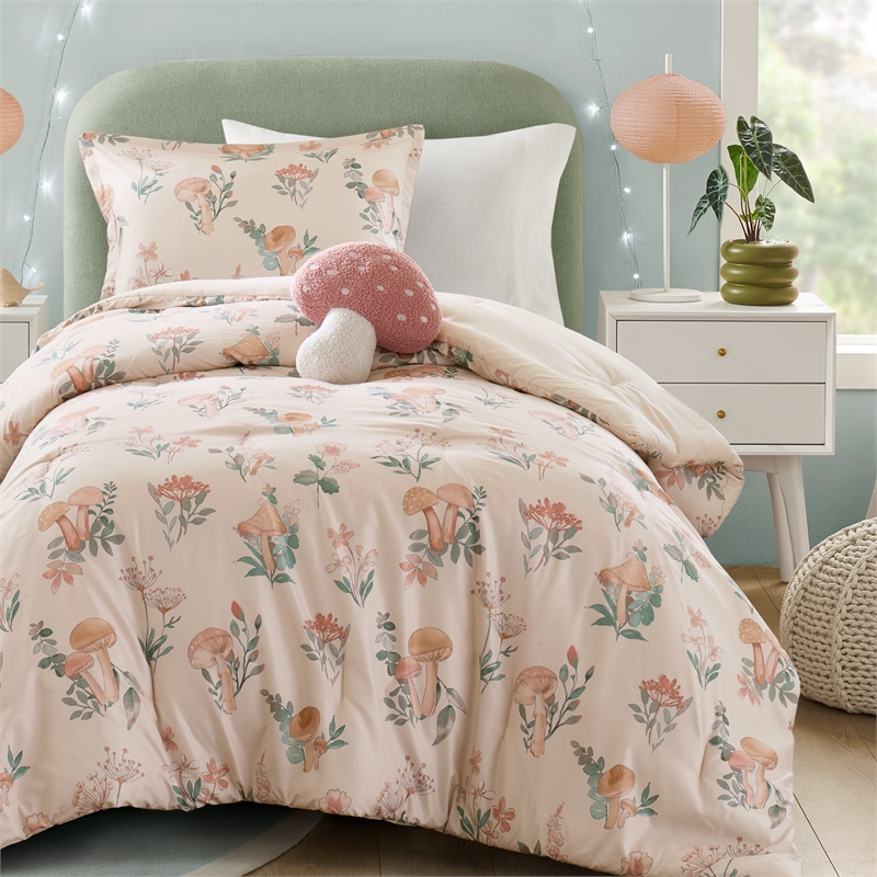 Olliix Intelligent Design Twin/Twin XL Microfiber Comforter Set in  Blush