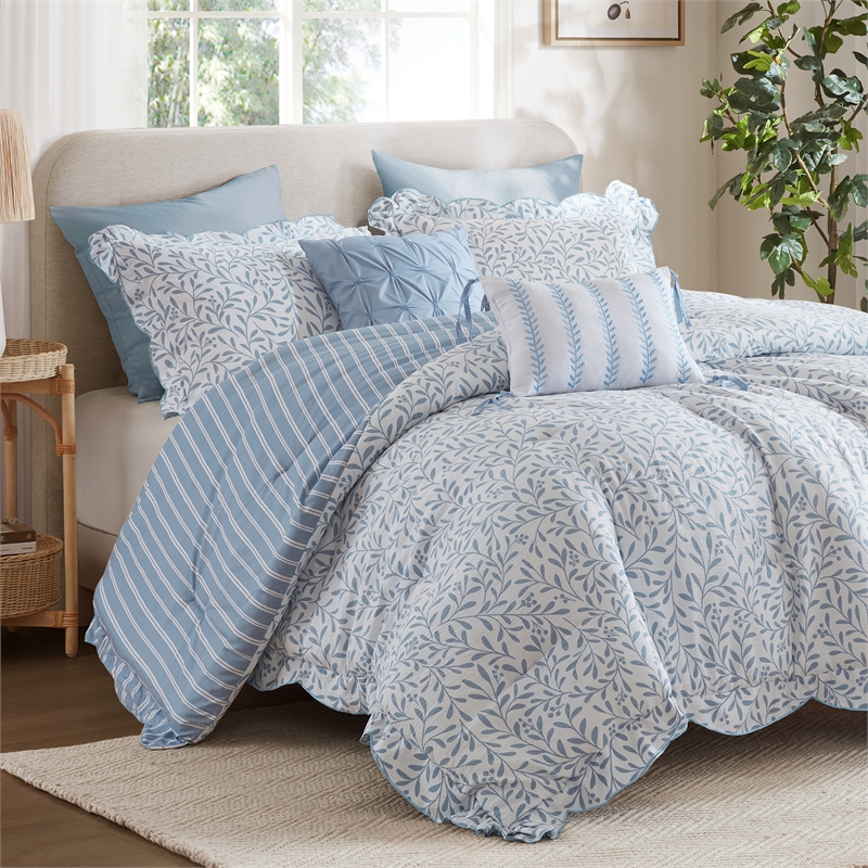 Olliix Madison Park King Polyester Comforter Set in  Blue