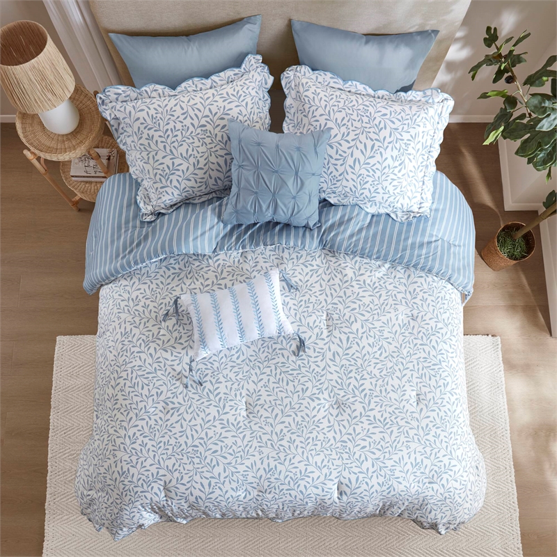Olliix Madison Park King Polyester Comforter Set in  Blue