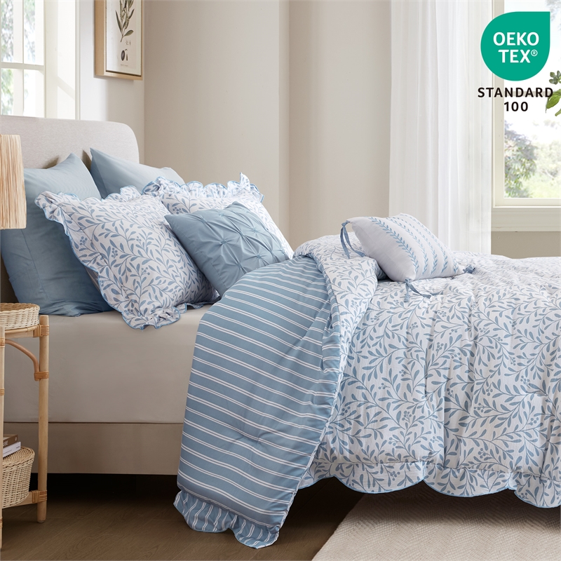 Olliix Madison Park King Polyester Comforter Set in  Blue