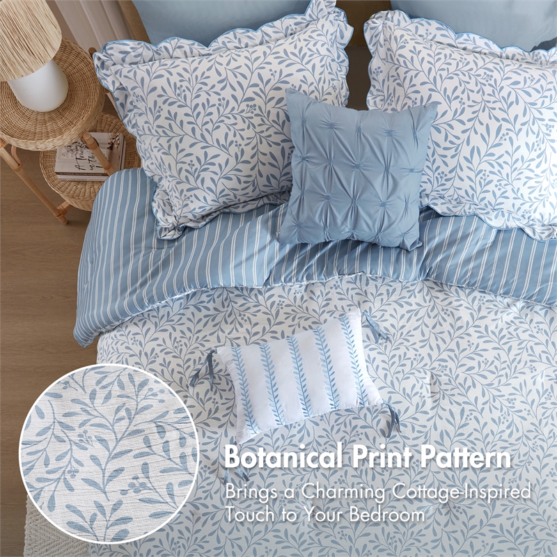 Olliix Madison Park Queen Polyester Comforter Set in  Blue