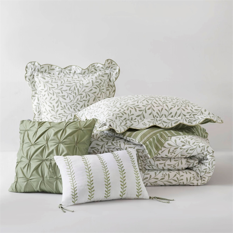 Olliix Madison Park King Polyester Comforter Set in  Sage Green