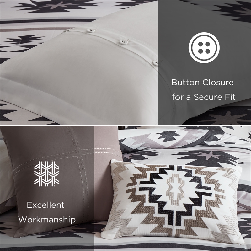 Olliix Woolrich King Polyester Comforter Set in  Taupe