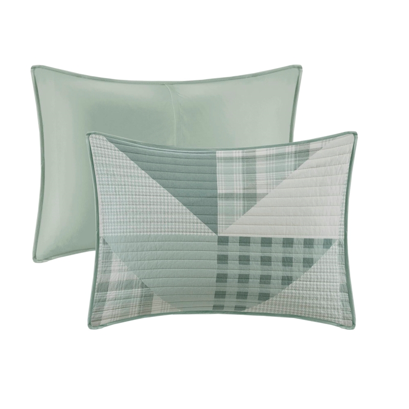Olliix Woolrich Full/Queen Cotton Quilt Set in  Green
