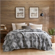 Olliix Woolrich Full/Queen Cotton Blanket in Grey Aztec