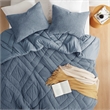 Olliix Comfort Spaces King/Cal King Microfiber Comforter Set in Blue