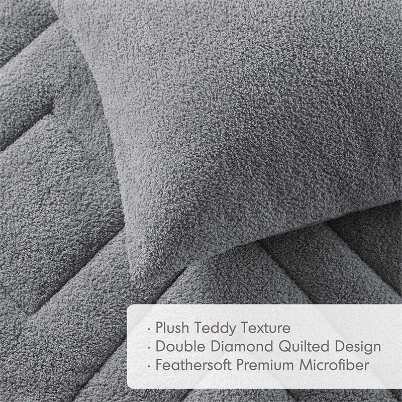 Olliix Comfort Spaces King/Cal King Microfiber Comforter Set in Gray