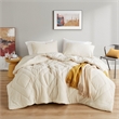 Olliix Comfort Spaces King/Cal King Microfiber Comforter Set in Ivory