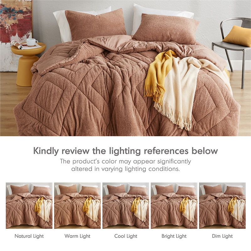 Olliix Comfort Spaces King/Cal King Microfiber Comforter Set in Brown