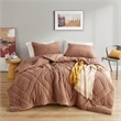 Olliix Comfort Spaces King/Cal King Microfiber Comforter Set in Brown