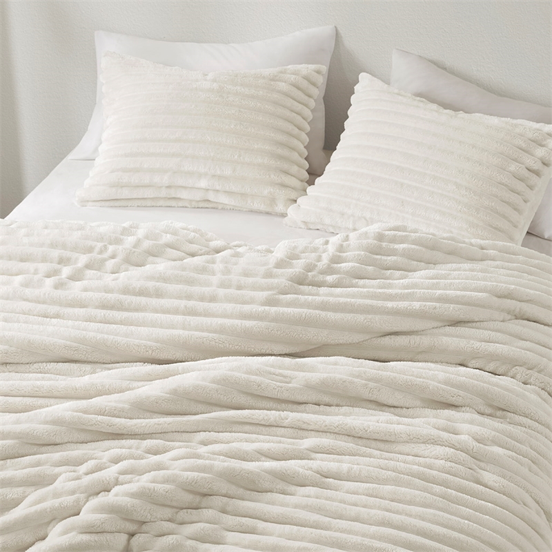 Olliix Intelligent Design Twin/Twin XL Microfiber Comforter Set in Ivory