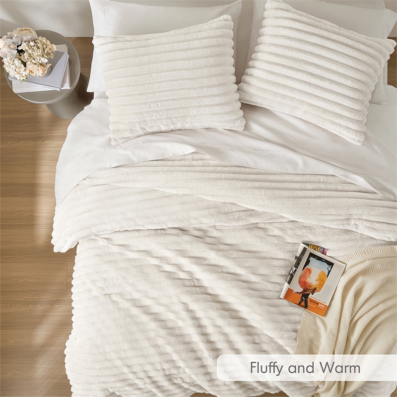 Olliix Intelligent Design King/Cal King Microfiber Comforter Set in Ivory