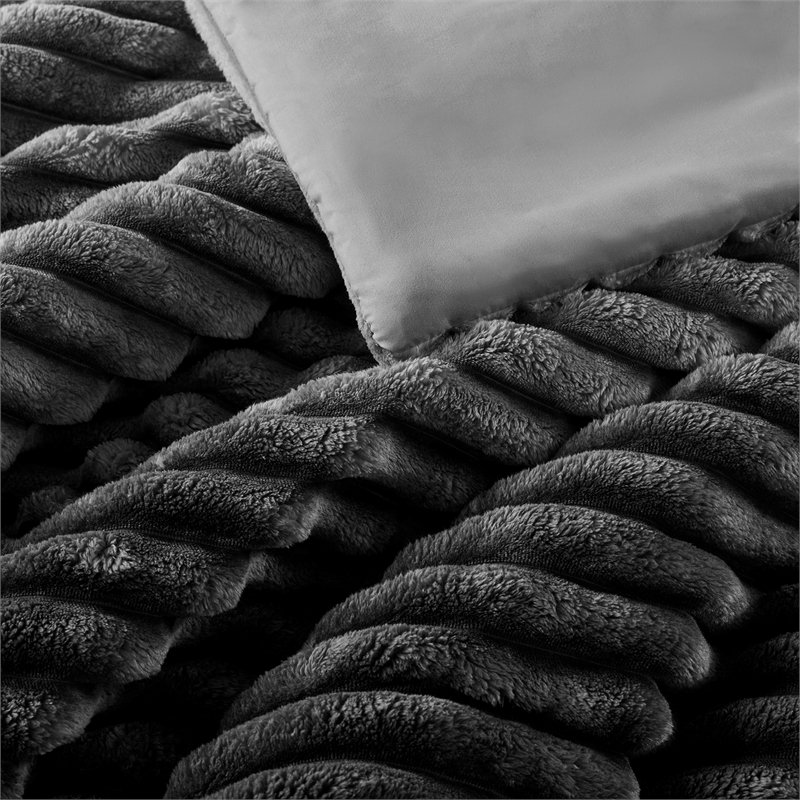Olliix Intelligent Design Full/Queen Microfiber Comforter Set in Grey Ombre