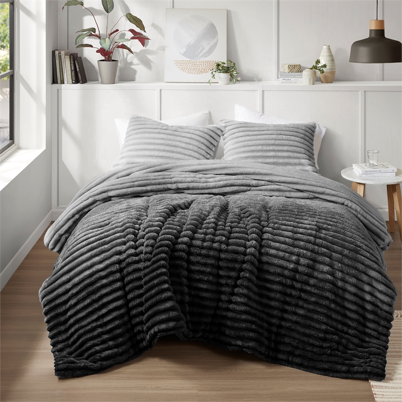 Olliix Intelligent Design King/Cal King Microfiber Comforter Set in Grey Ombre