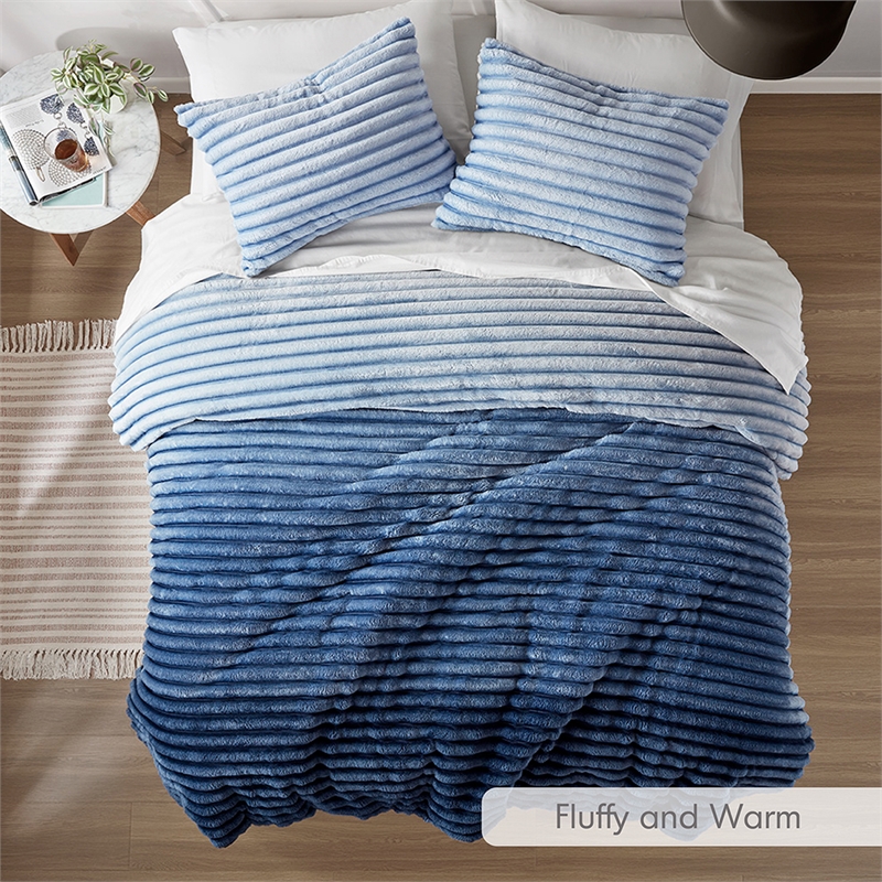 Olliix Intelligent Design Full/Queen Microfiber Comforter Set in Blue Ombre