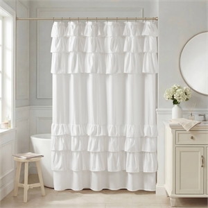 Olliix Madison Park 72x84&quot Polyester Shower Curtain in White