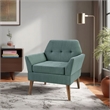 Olliix 510 Design One Size Wood Accent Chair in Blue