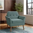 Olliix 510 Design One Size Wood Accent Chair in Blue